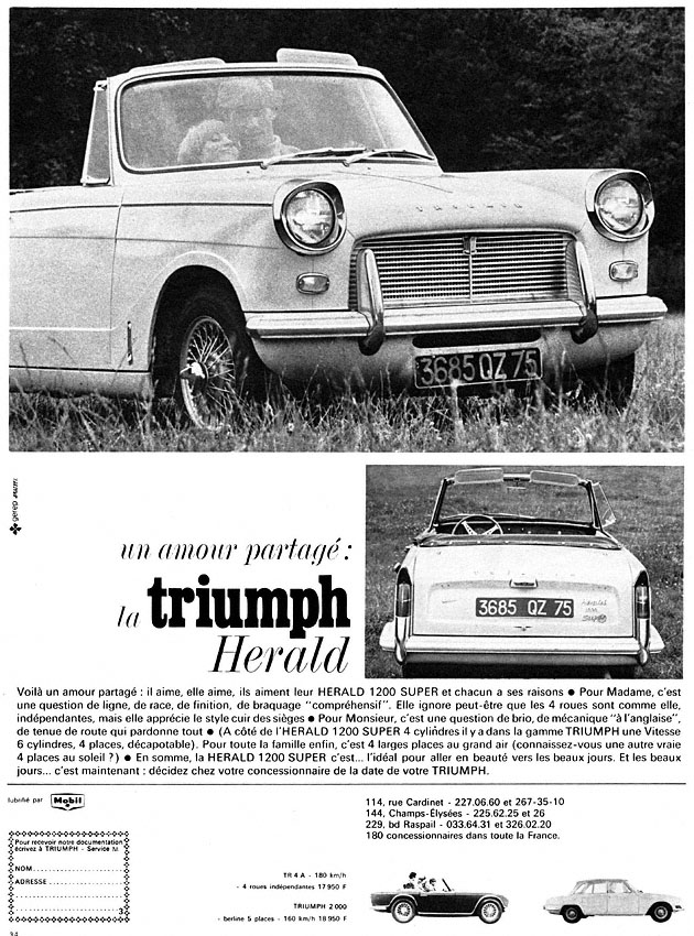 Publicité Triumph 1966