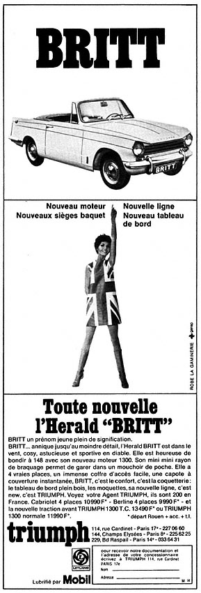 Publicité Triumph 1967