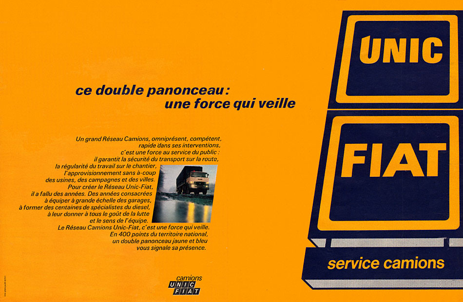 Publicité Unic 1969