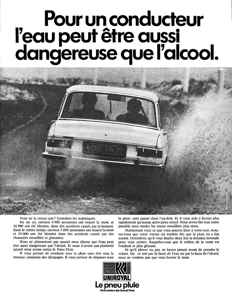 Publicit� Uniroyal 1970