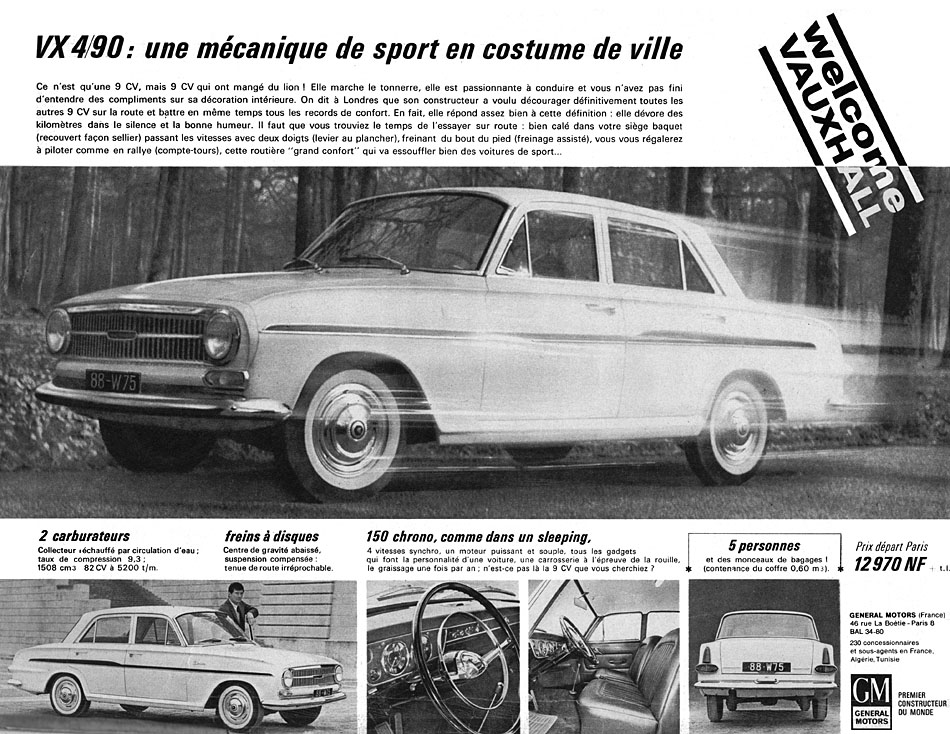 Publicité Vauxhall 1962