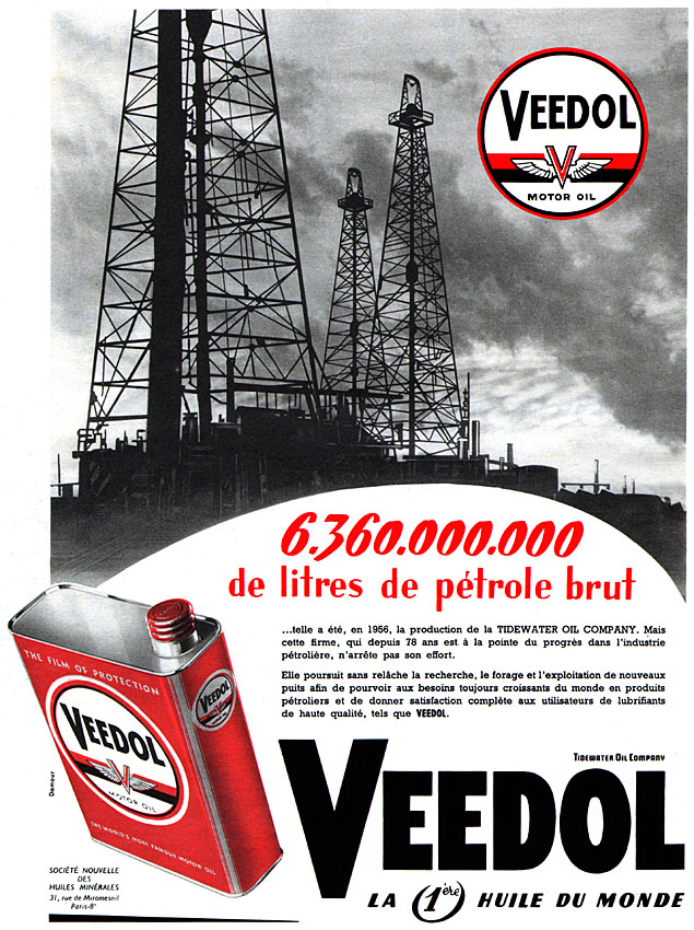 Publicité Veedol 1957