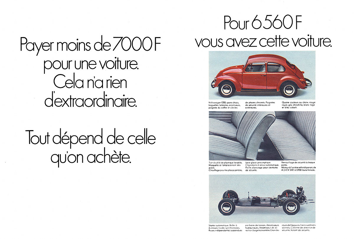 Publicit� Volkswagen 1969