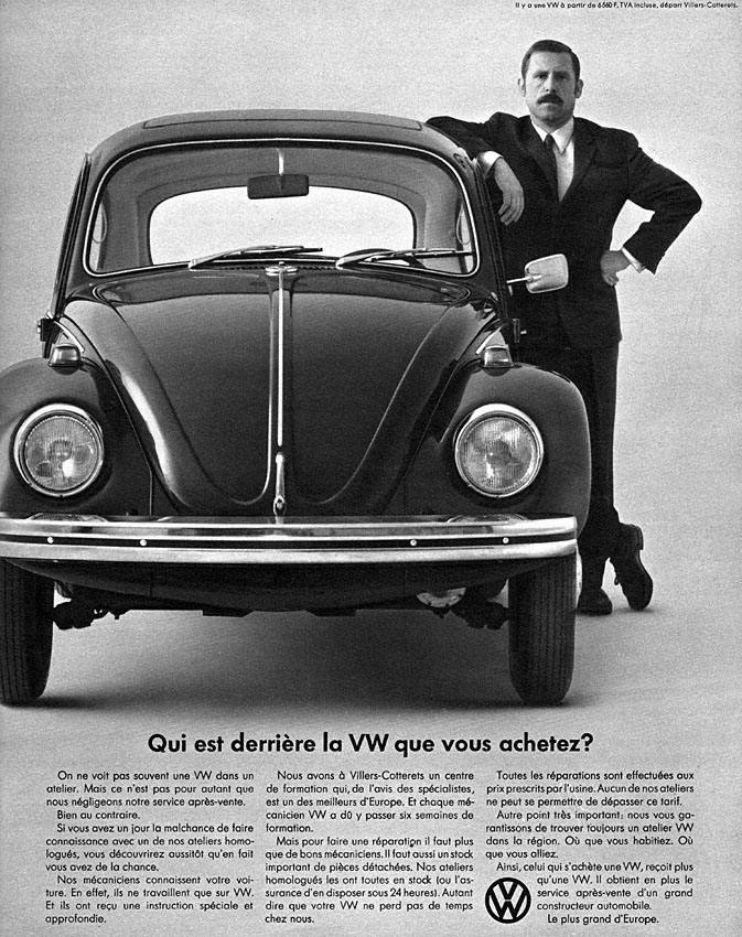 Publicité Volkswagen 1969