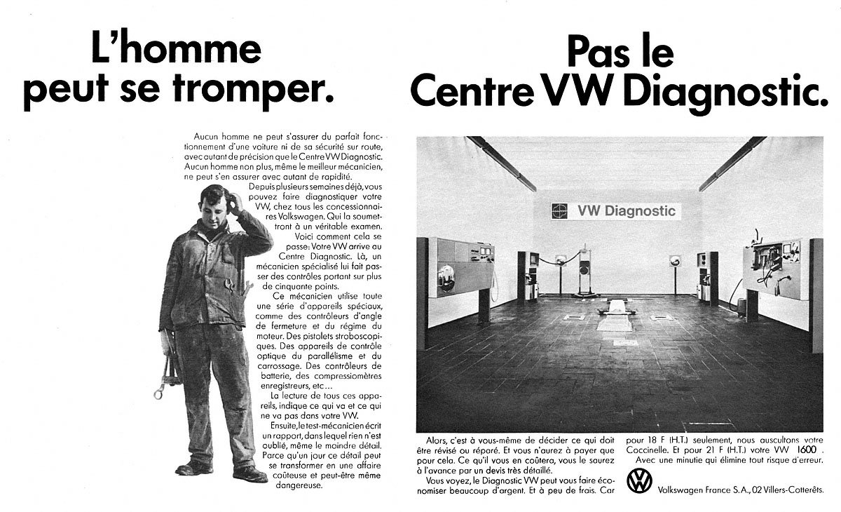 Publicit� Volkswagen 1970