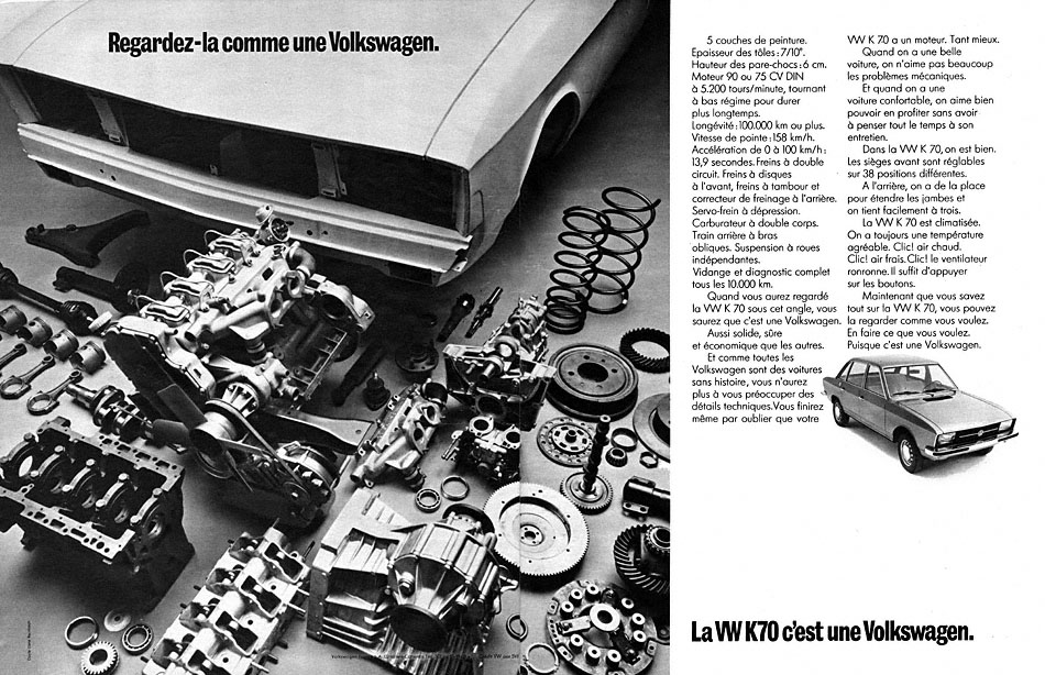 Publicité Volkswagen 1972