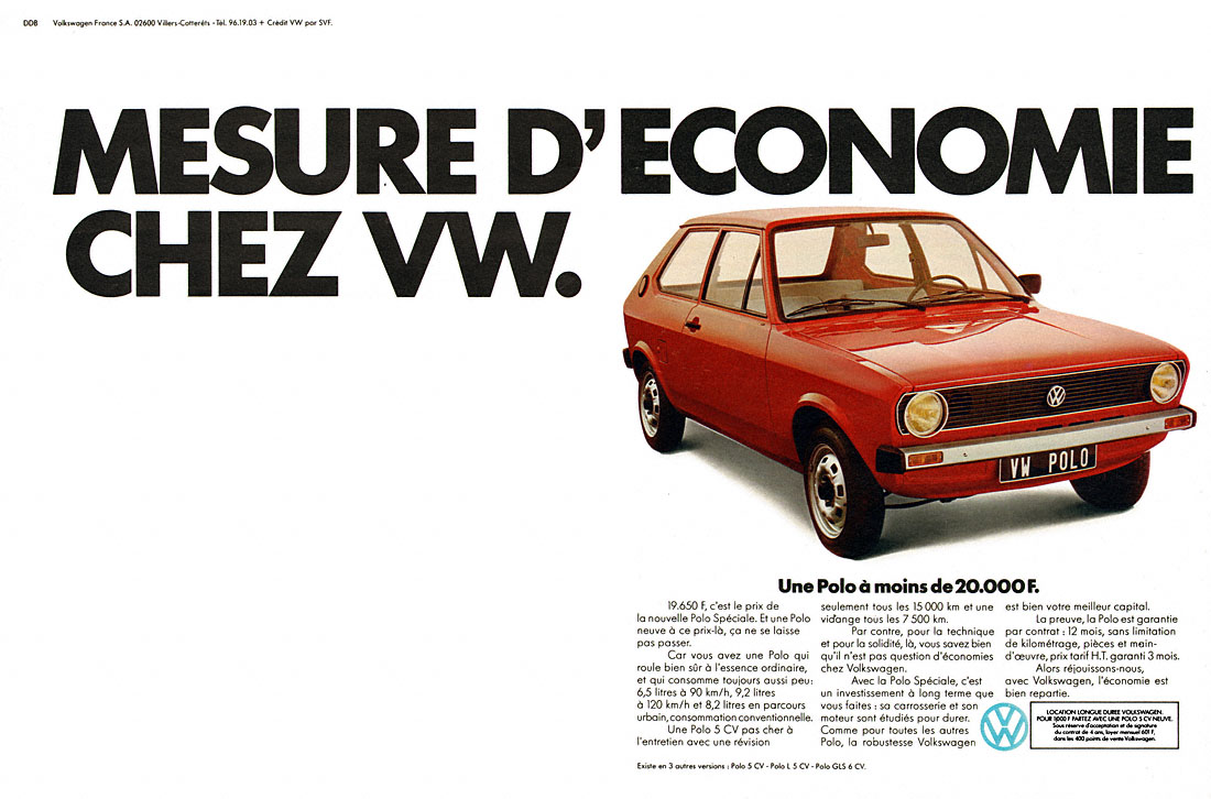 Publicité Volkswagen 1977