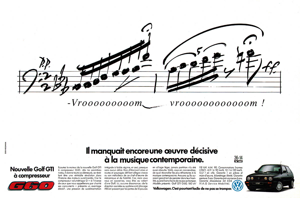Publicité Volkswagen 1990