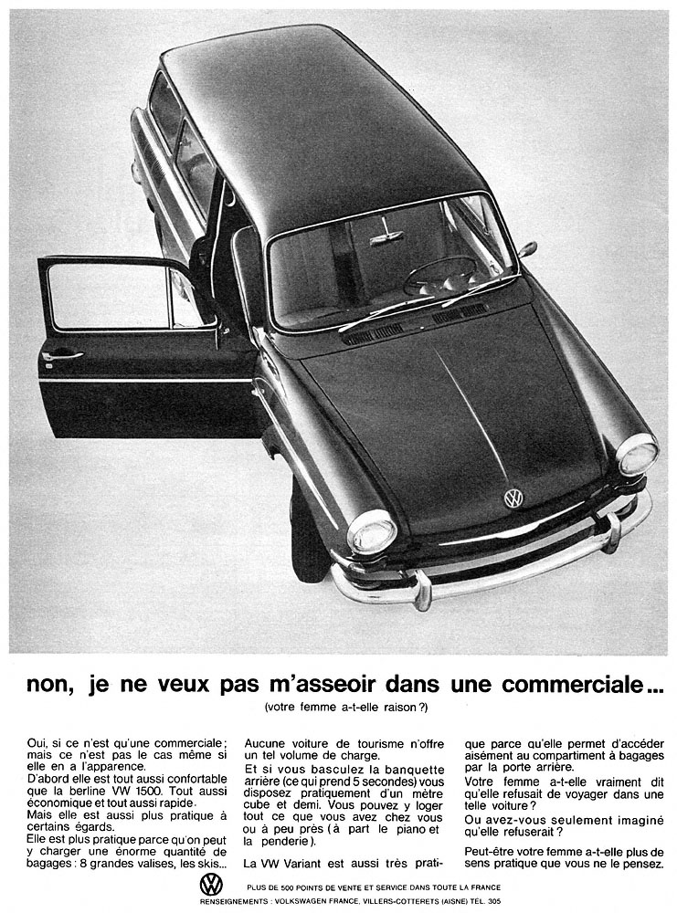 Publicité Volkswagen 1964