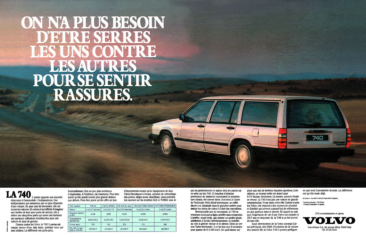 Publicité Volvo 1986