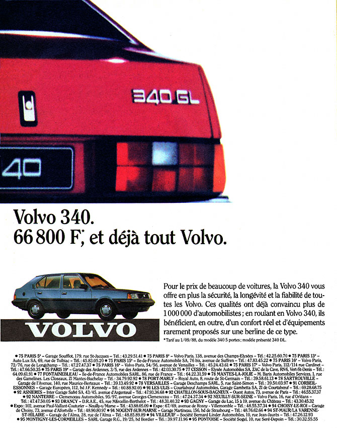 Publicité Volvo 1988