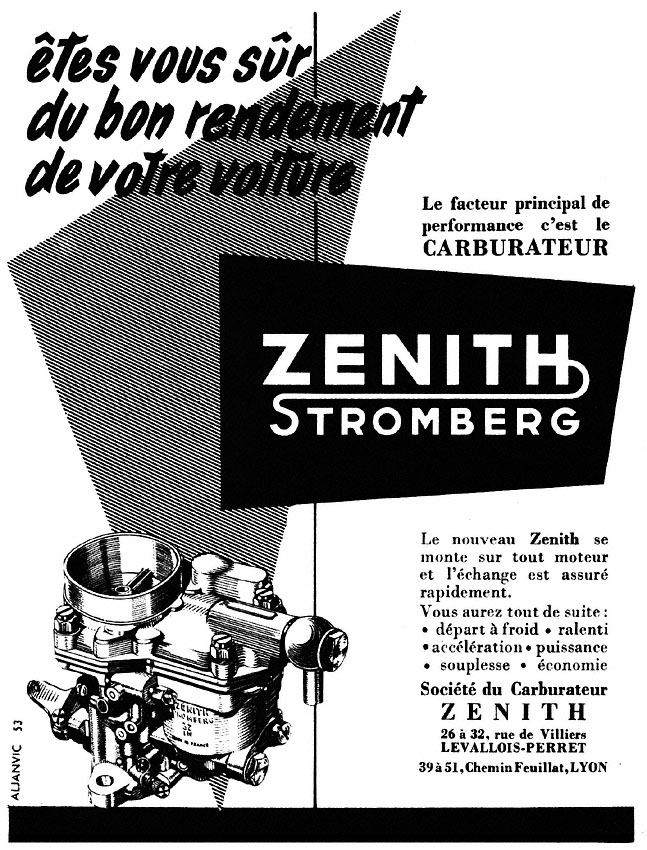 Publicité Zenith 1953