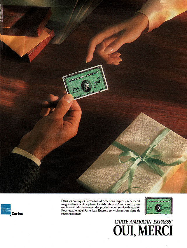 Publicité American Express 1989