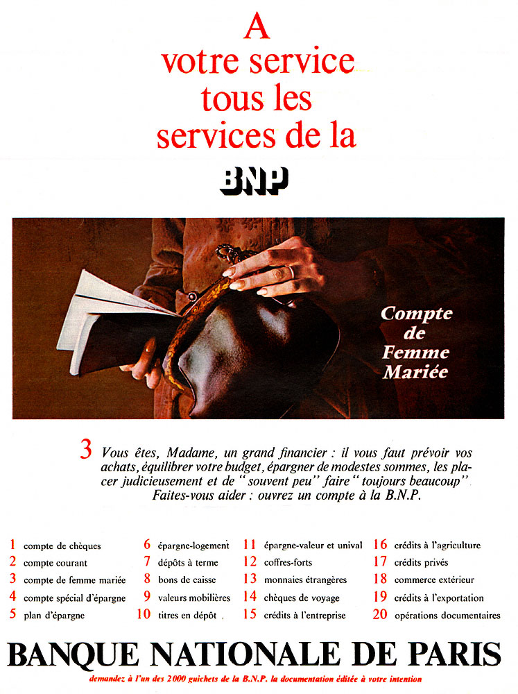Publicit� BNP 1966