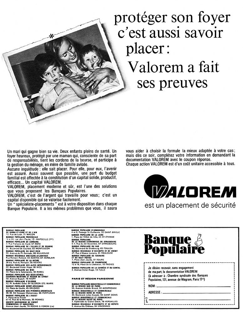 Publicit� Banque Populaire 1969