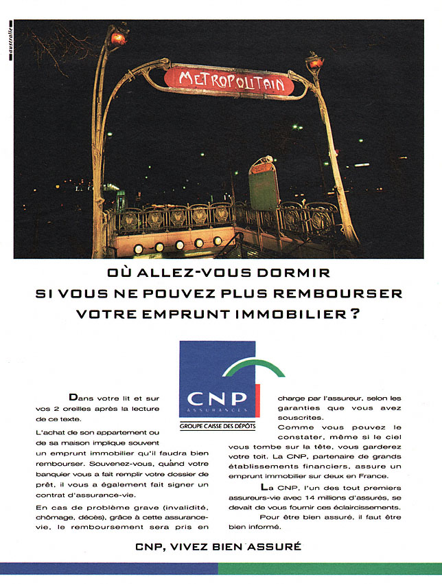 Publicité Caisse Prvoyance 1992