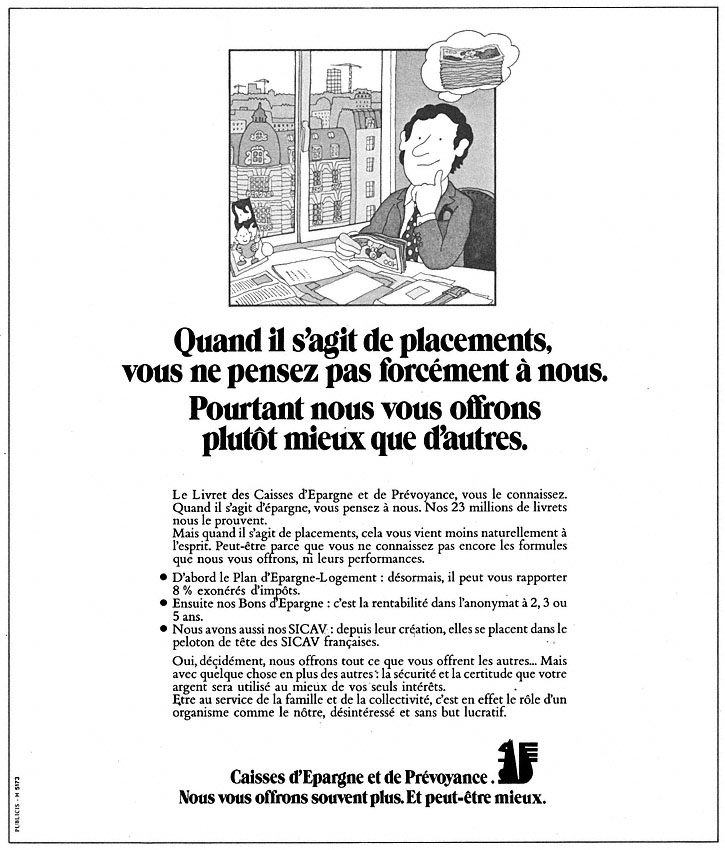 Publicité Caisse Epargne 1974