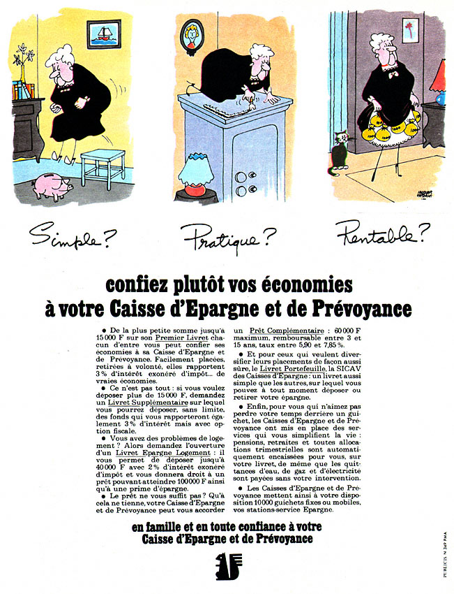 Publicité Caisse Epargne 1968
