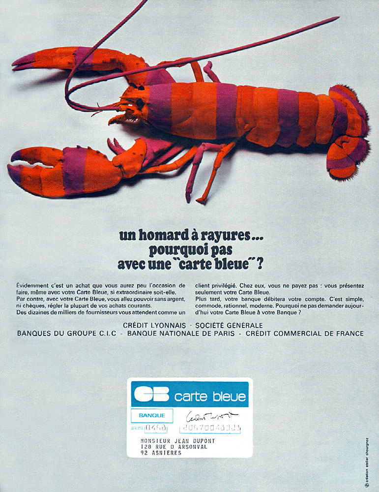 Publicit� Carte bleue 1967