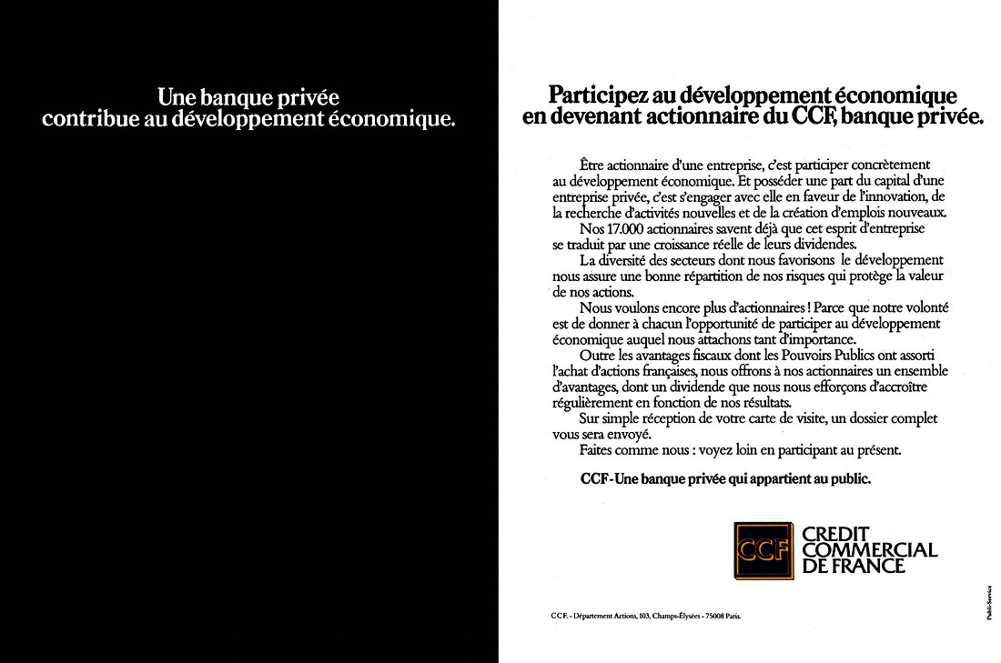 Publicité C.C.F. 1979