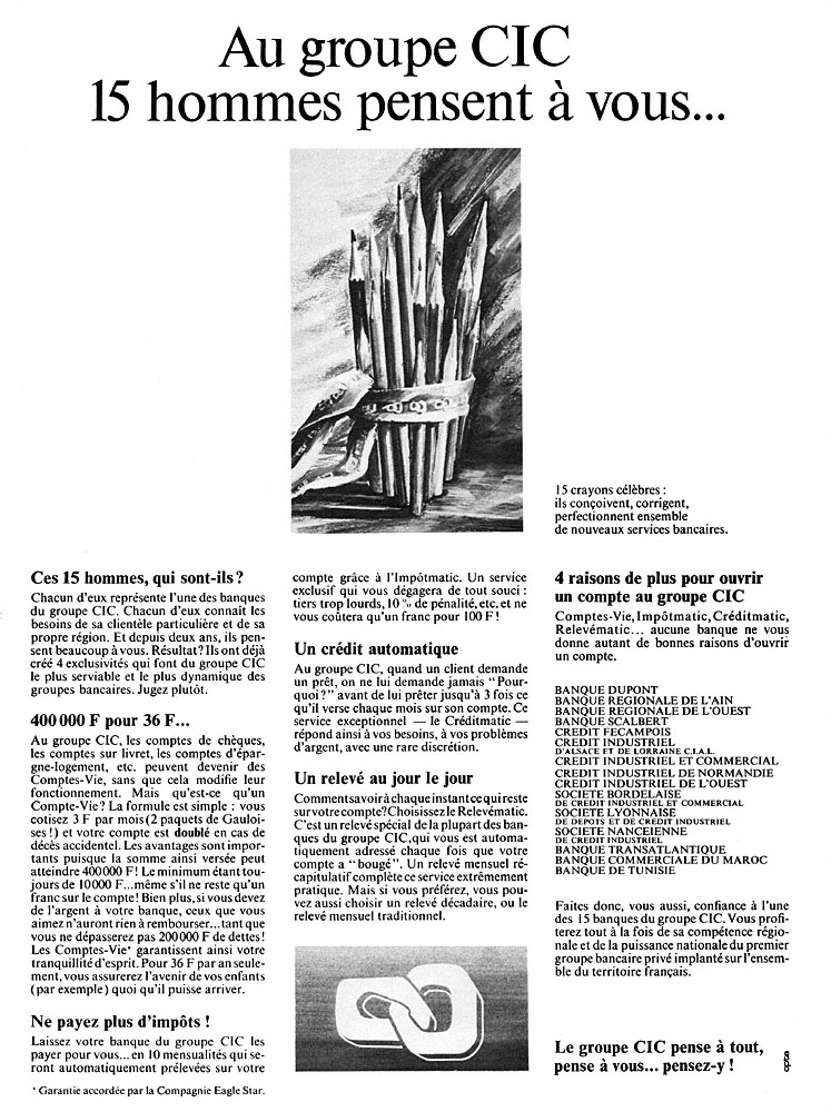 Publicit� Cic 1969