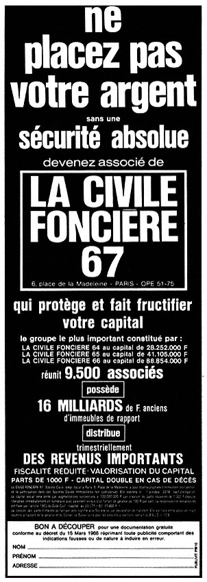 Publicité Civile Foncire 1968