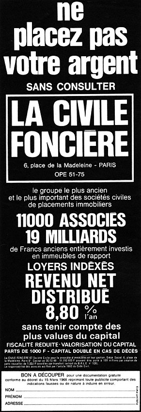 Publicité Civile Foncire 1969