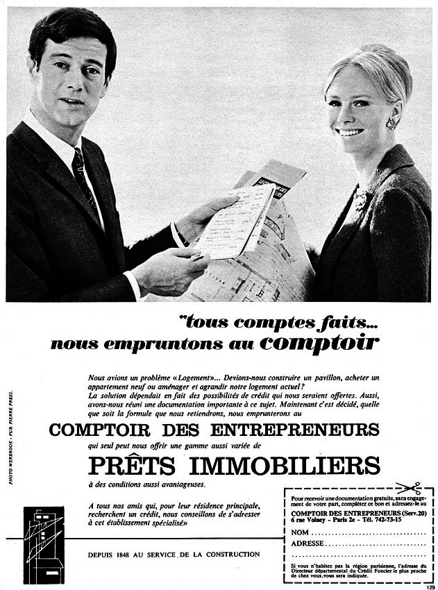 Publicité Comptoir des entrepreneurs 1966