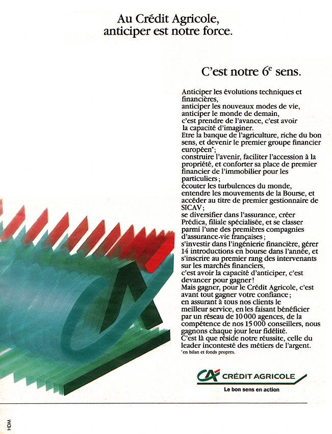 Publicité Crdit Agricole 1989