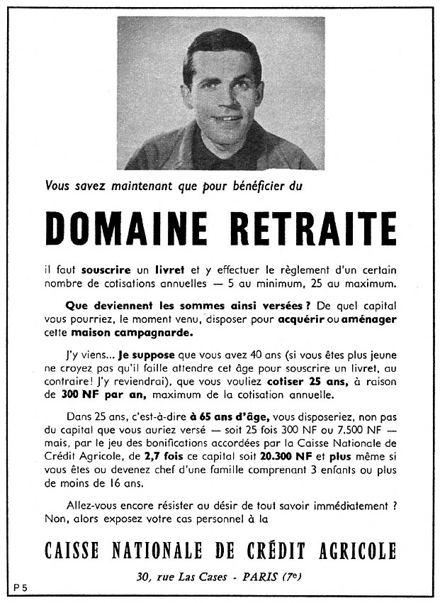 Publicit� Credit Agricole 1960