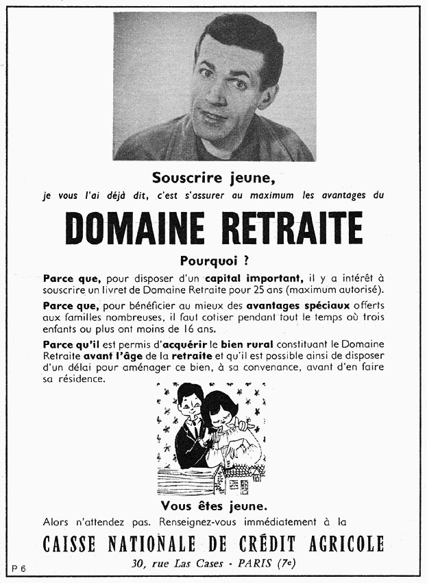 Publicité Crdit Agricole 1960