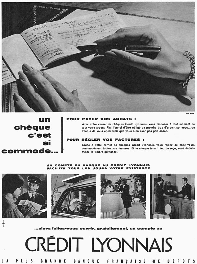 Publicité Cr�dit Lyonnais 1959