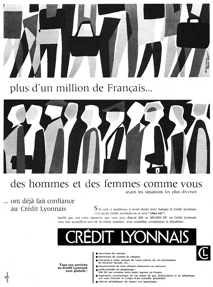 Publicité Credit Lyonnais 1960
