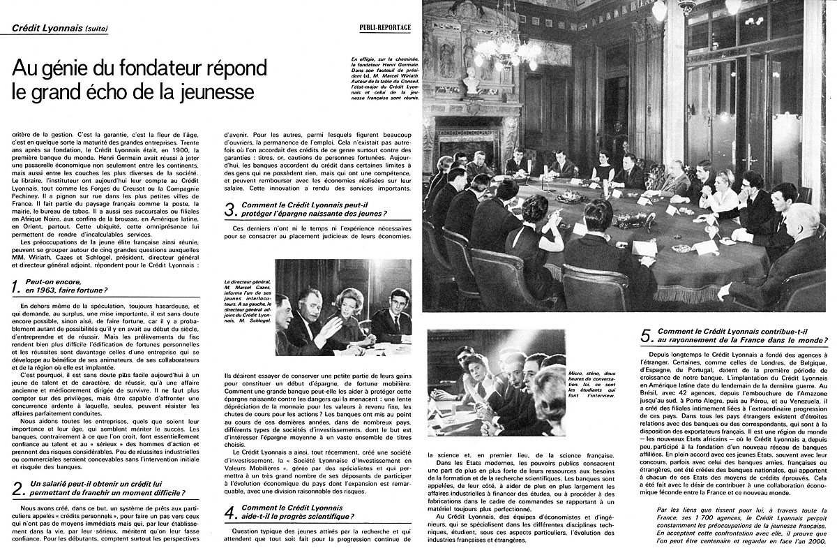 Publicité Credit Lyonnais 1963
