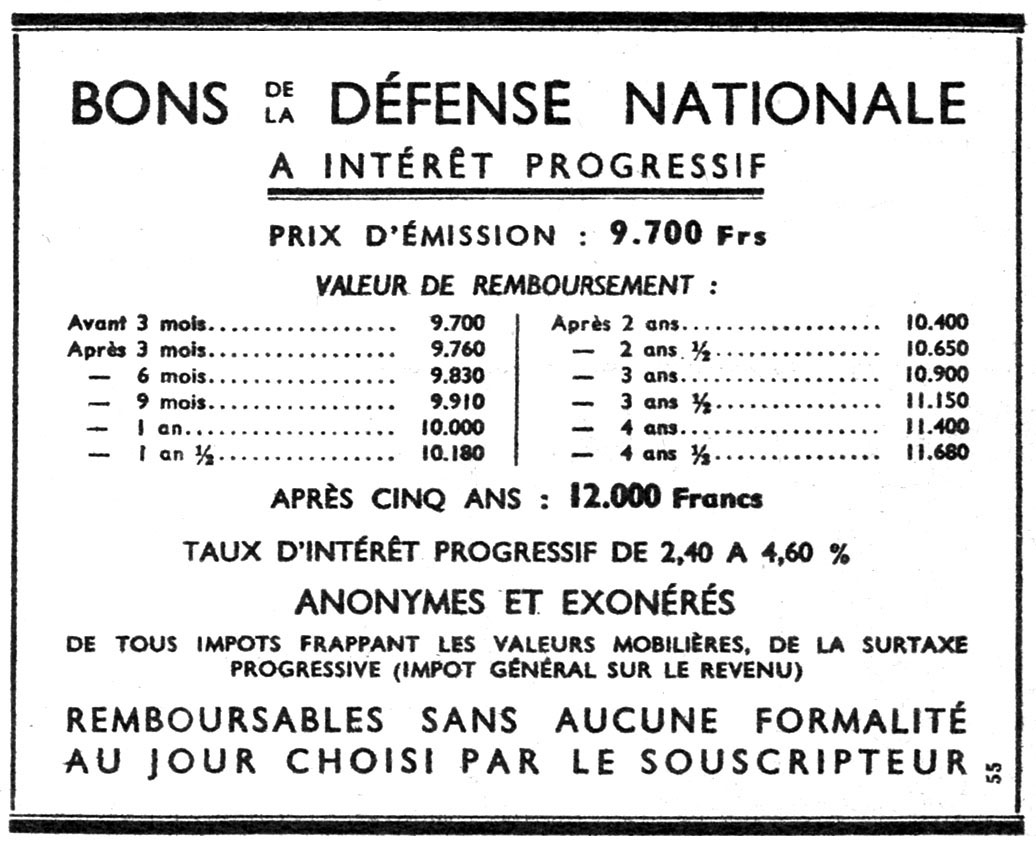 Publicité Emprunts 1951