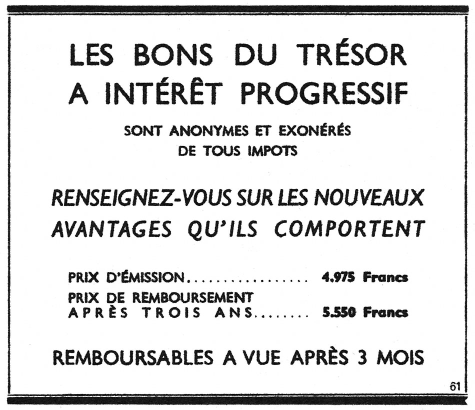 Publicité Emprunts 1951