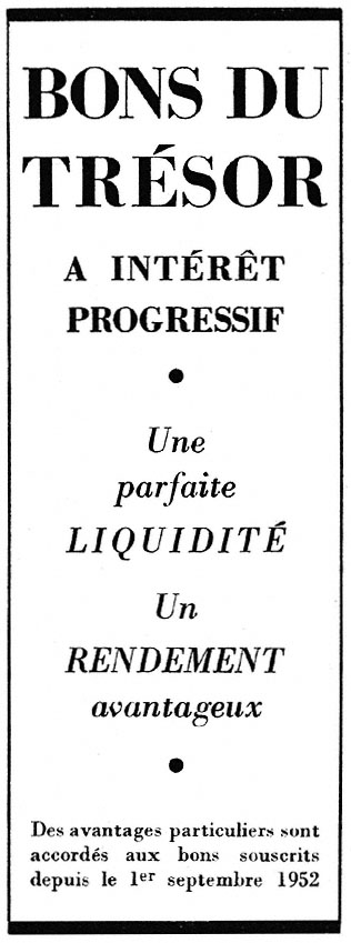 Publicité Emprunts 1952