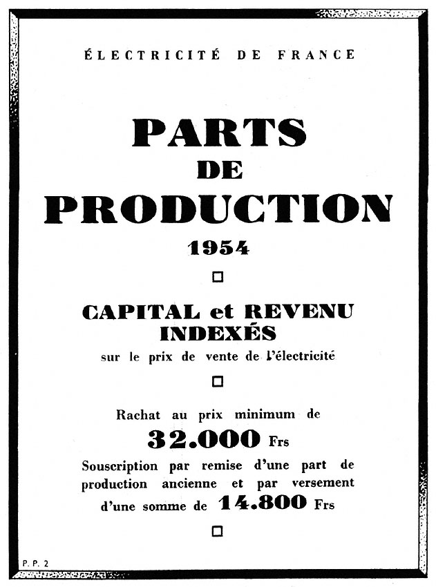 Publicité Emprunts 1954