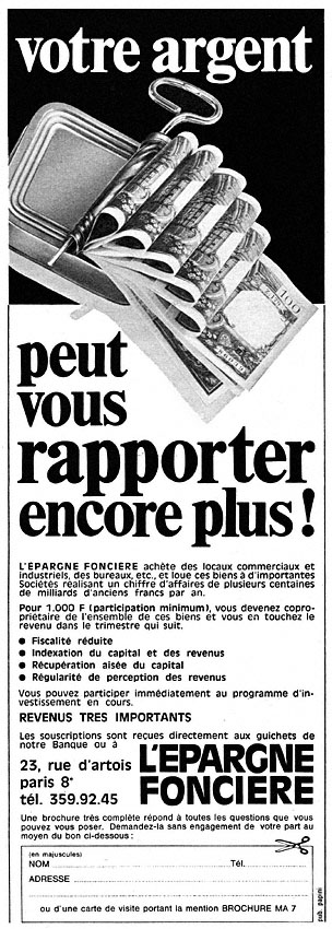 Publicité Epargne Fonci�re 1968