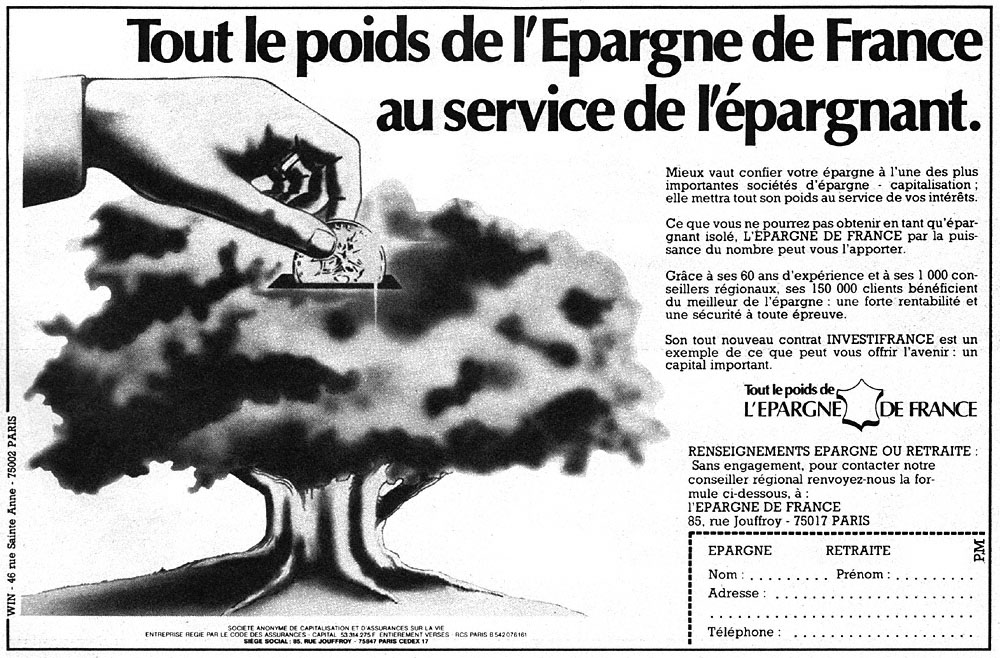 Publicité Epargne de France 1984