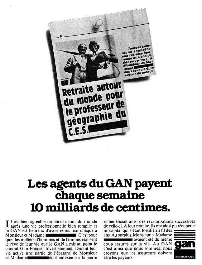 Publicité Gan 1980