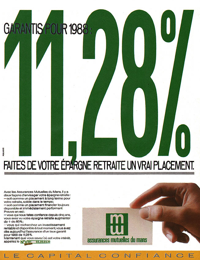 Publicité Mutuelles du Mans 1987