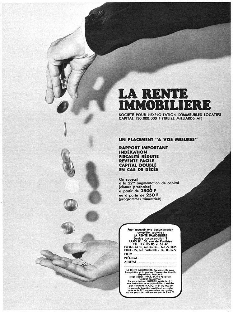 Publicit� Rente Immobili�re 1969