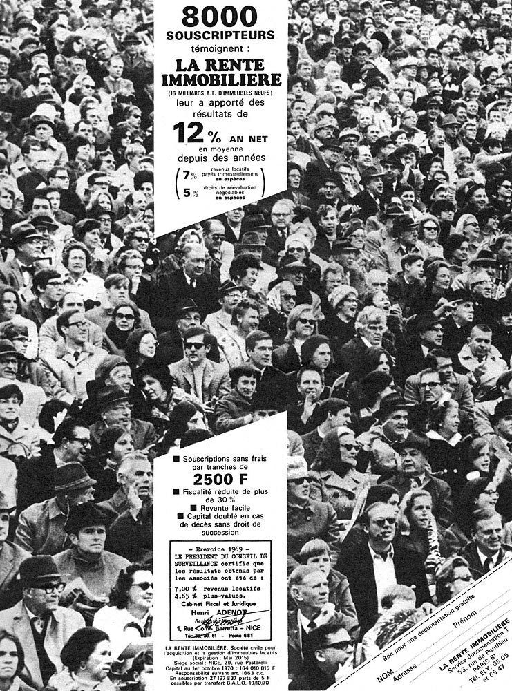 Publicit� Rente Immobili�re 1970