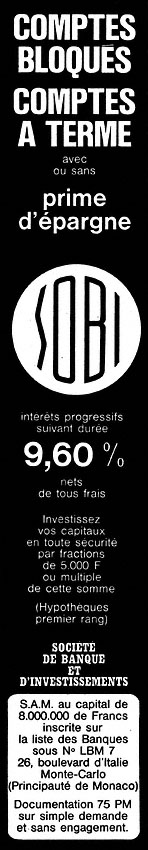 Publicité Sobi 1968
