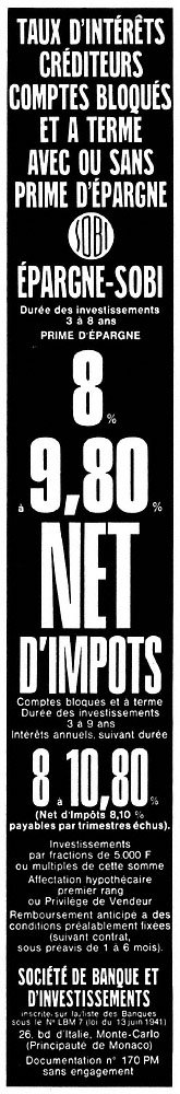 Publicit� Sobi 1970