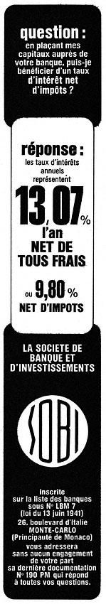 Publicité Sobi 1971