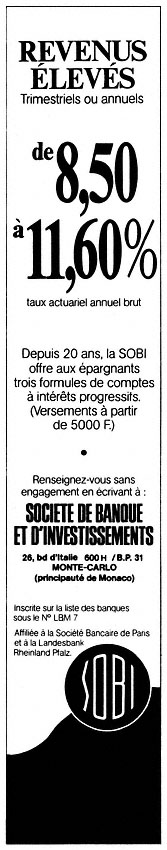 Publicité Sobi 1976