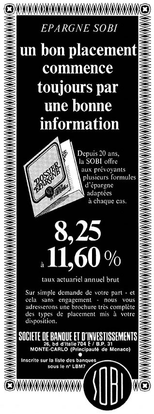 Publicité Sobi 1977