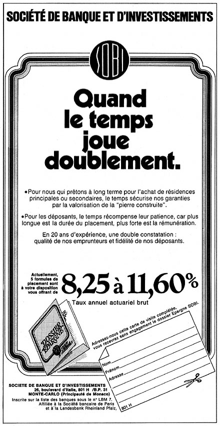 Publicité Sobi 1978